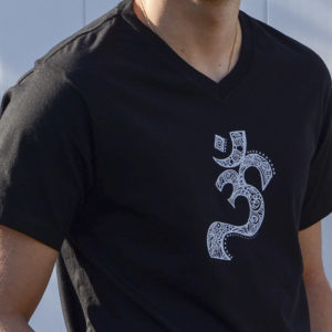 Black OM Mens T Shirt by YogaDham.com